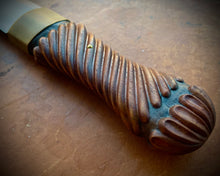 Load image into Gallery viewer, Wolfsbane • Scottish Dirk • Hand Carved Asian Satin Wood and Brass Hilt
