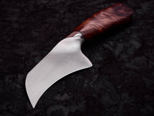 Load image into Gallery viewer, Quattro - Forged W1 Hawksbill Knife, Integral Bolster, Redwood Burl Knife
