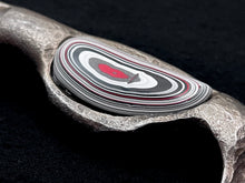 Load image into Gallery viewer, Blacksmith Bow Tie Chef Knife with Detroit Agate (Fordite) Accents
