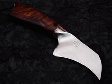 Load image into Gallery viewer, Quattro - Forged W1 Hawksbill Knife, Integral Bolster, Redwood Burl Knife
