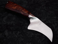 Quattro - Forged W1 Hawksbill Knife, Integral Bolster, Redwood Burl Knife